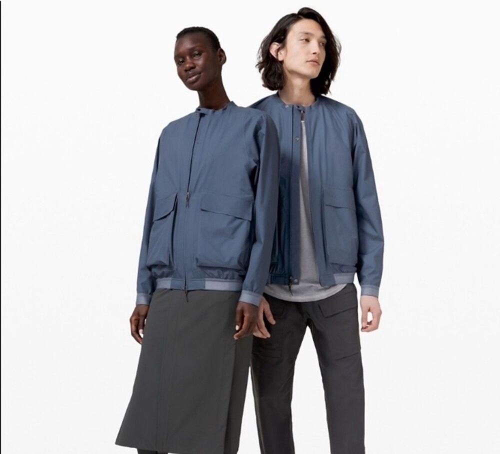 Lululemon "lab" Ashtabula Bomber Jacket Med Unisex Blue rare packable